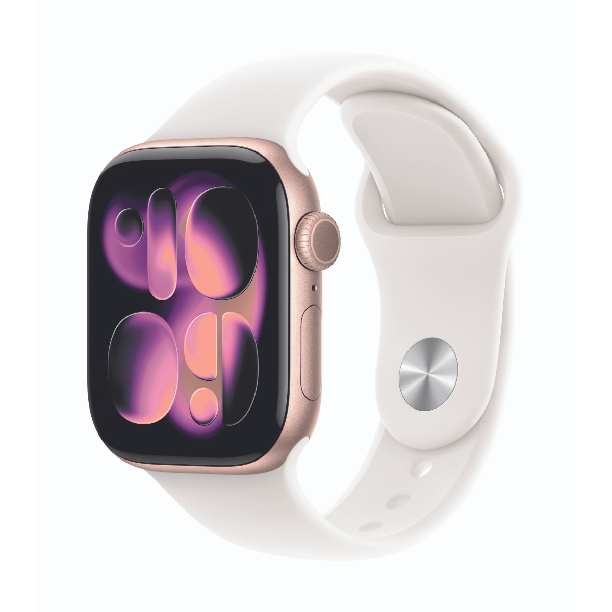 Bild von Apple Watch Series 11  42mm Roségold Aluminium Gehäuse mit Blassrosa Sport Band - S/M