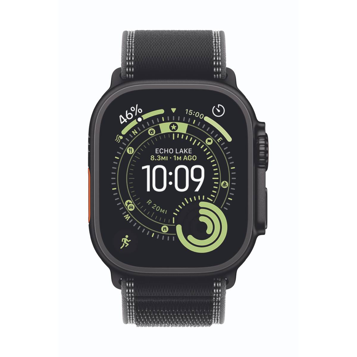 Bild von Apple Watch Ultra 3 Cellular 49mm Schwarz Titan Gehäuse mit Schwarz/Kohlegrau Trail Loop - S/M