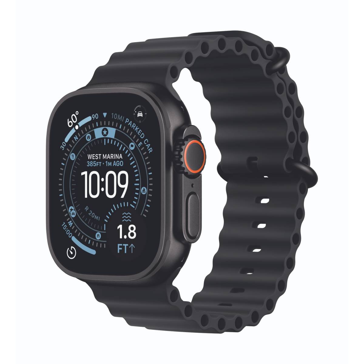 Bild von Apple Watch Ultra 3 Cellular 49mm Schwarz Titan Gehäuse mit Schwarz Ocean Band