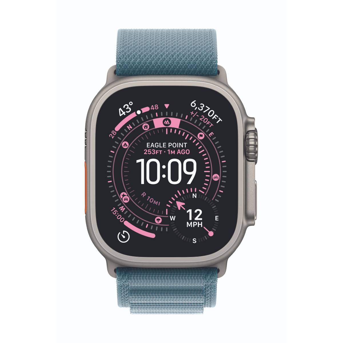 Bild von Apple Watch Ultra 3 Cellular 49mm Natur Titan Gehäuse mit Hellblau Alpine Loop - Small
