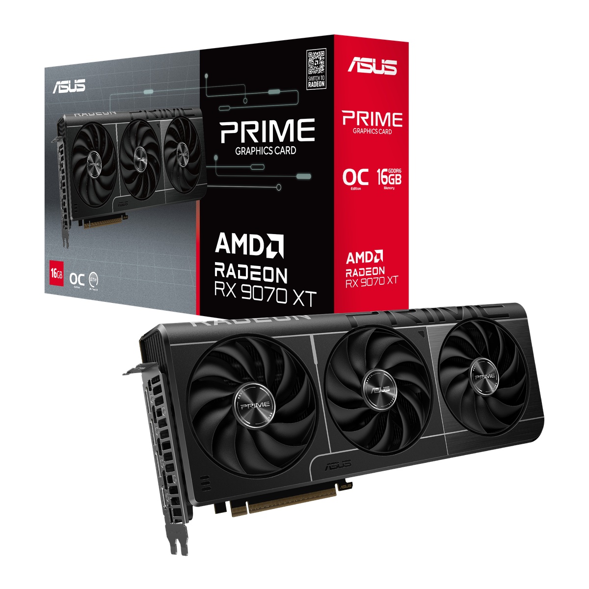 Bild von Asus PRIME Radeon RX 9070 XT 16GB Grafikkarte - 16GB GDDR6, HDMI, 3x DP