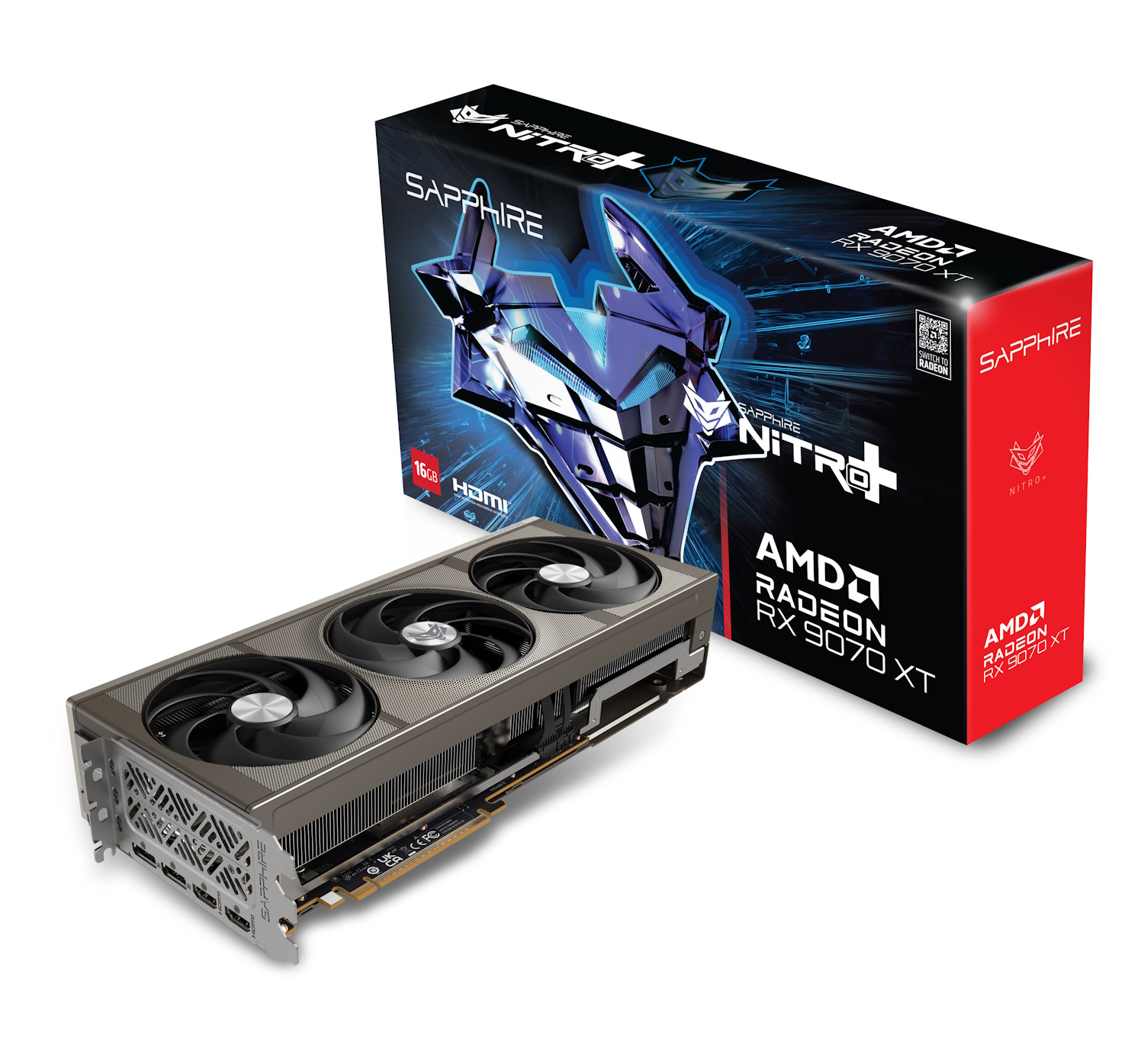 Bild von SAPPHIRE NITRO+ AMD RADEON RX 9070 XT GAMING OC Grafikkarte - 16GB GDDR6, 2x HDMI, 2x DP