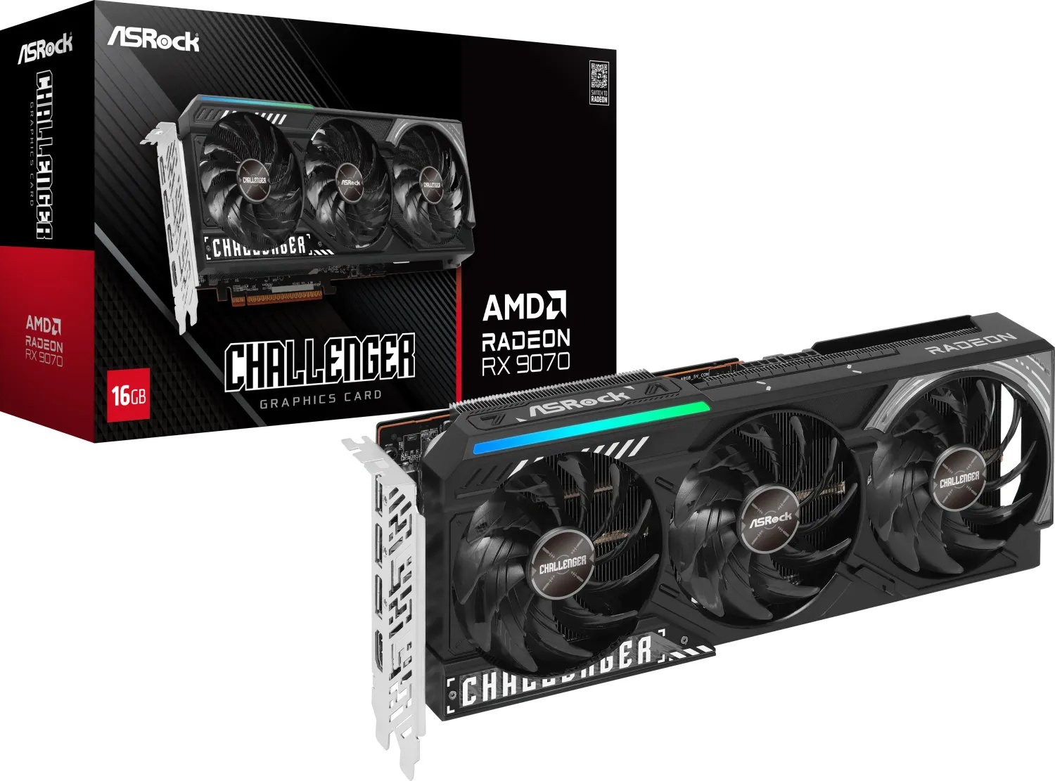 Bild von ASRock Radeon RX 9070 Challenger 16GB - 16GB GDDR6, 1x HDMI, 3x DP
