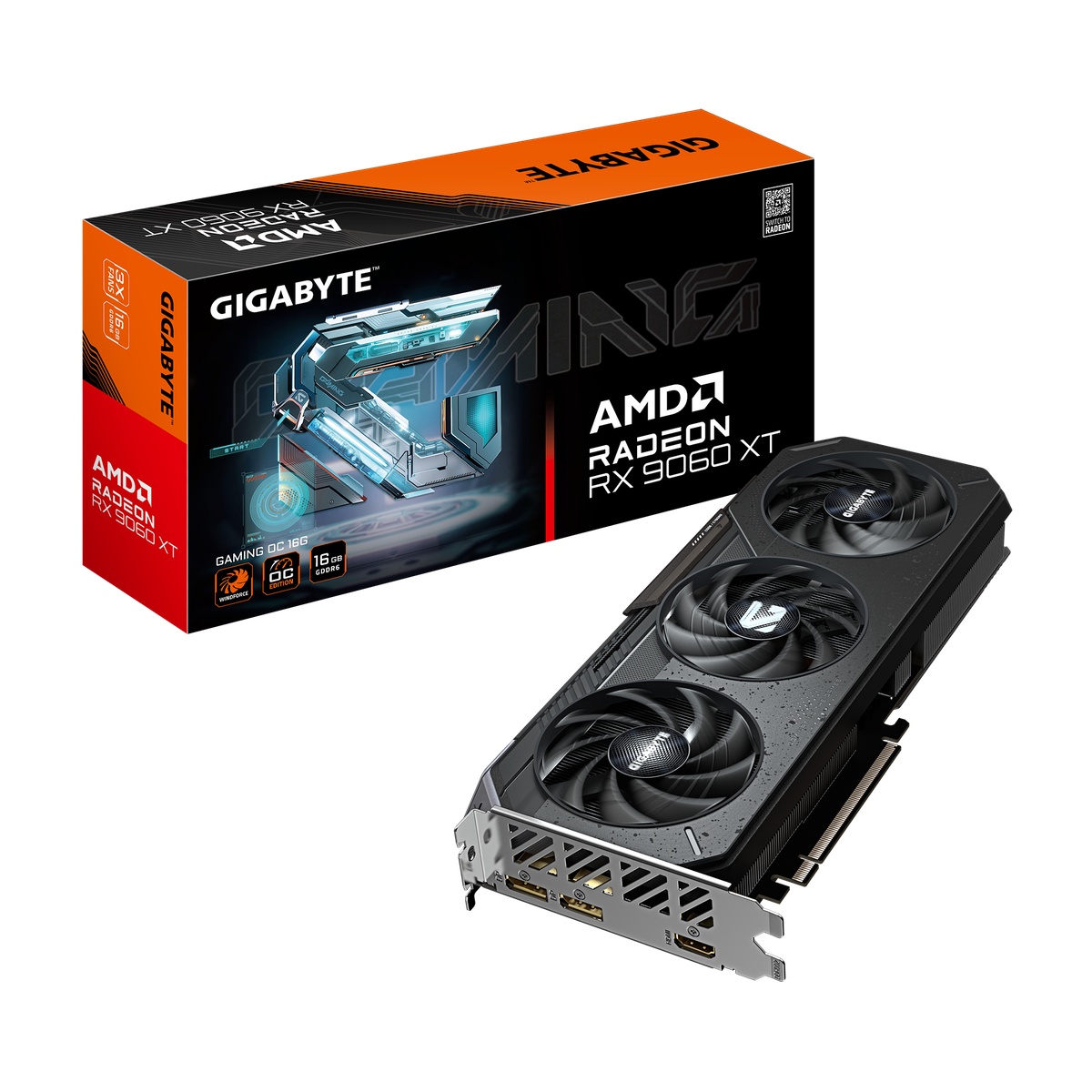 Bild von Gigabyte Radeon RX 9060 XT 16GB Gaming OC Grafikkarte - 16GB GDDR6, 2x HDMI, 2x DP