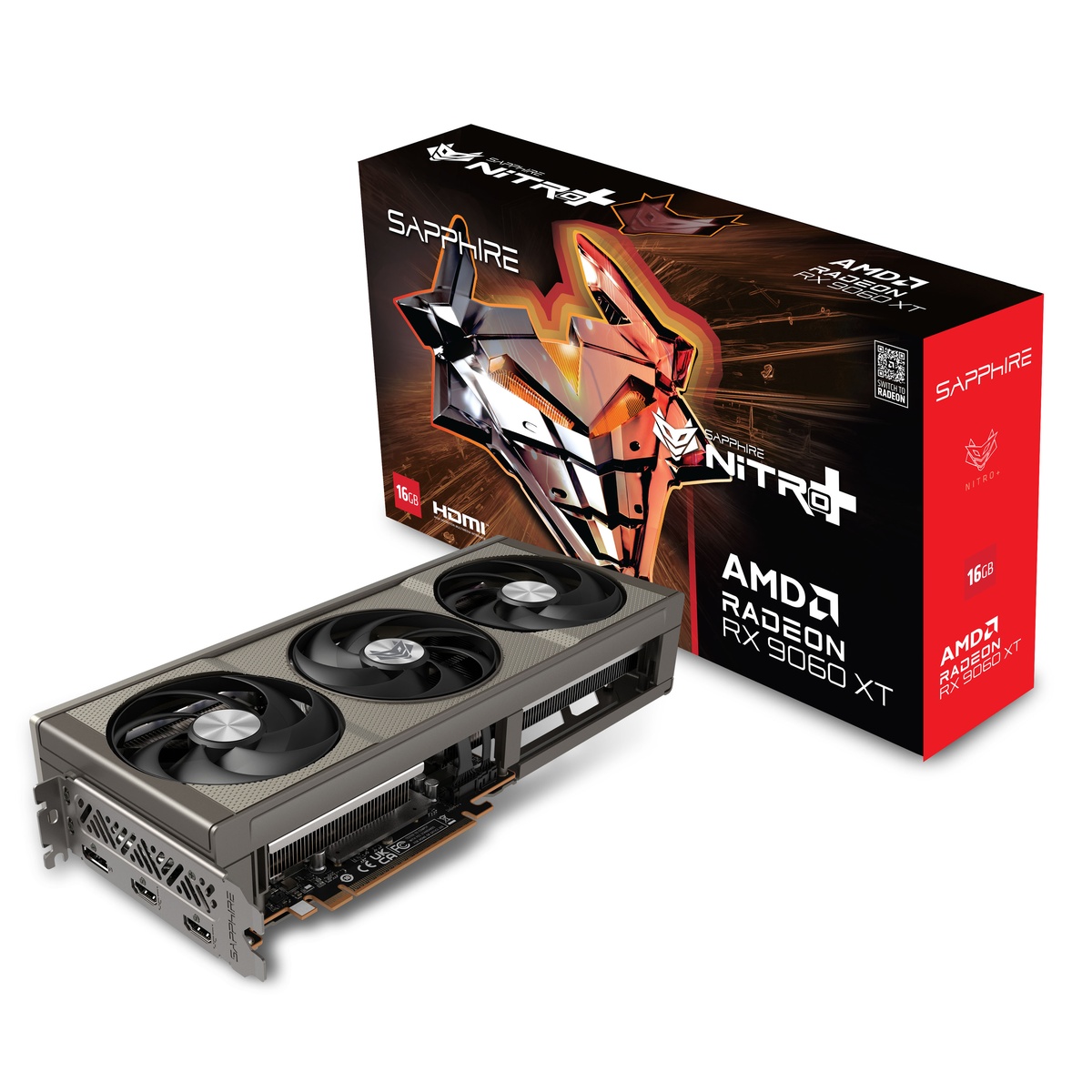 Bild von Sapphire Radeon RX 9060 XT 16GB NITRO+ Gaming OC - 16GB GDDR6, 2x HDMI, 1x DP