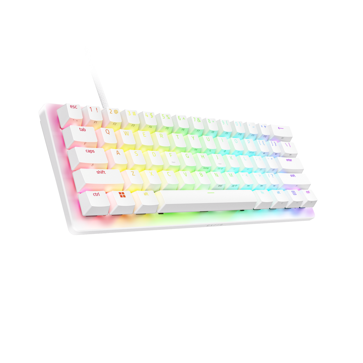 Bild von Razer Huntsman V3 Pro Mini White (analoge Switches) - E-Sport-Tastatur im 60% Layout mit analogen optischen Switches, weiß (DE Layout)
