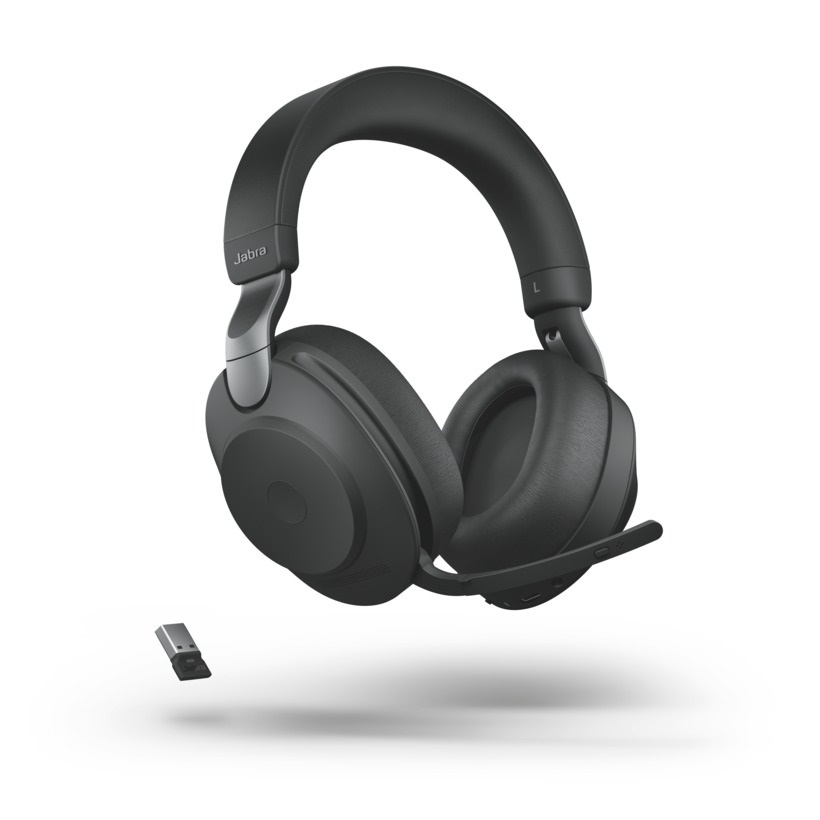 Bild von Jabra Evolve2 85 Headset, Stereo, kabellos, schwarz Bluetooth, inkl. Link 380 USB-A, UC-Plattformen kompatibel