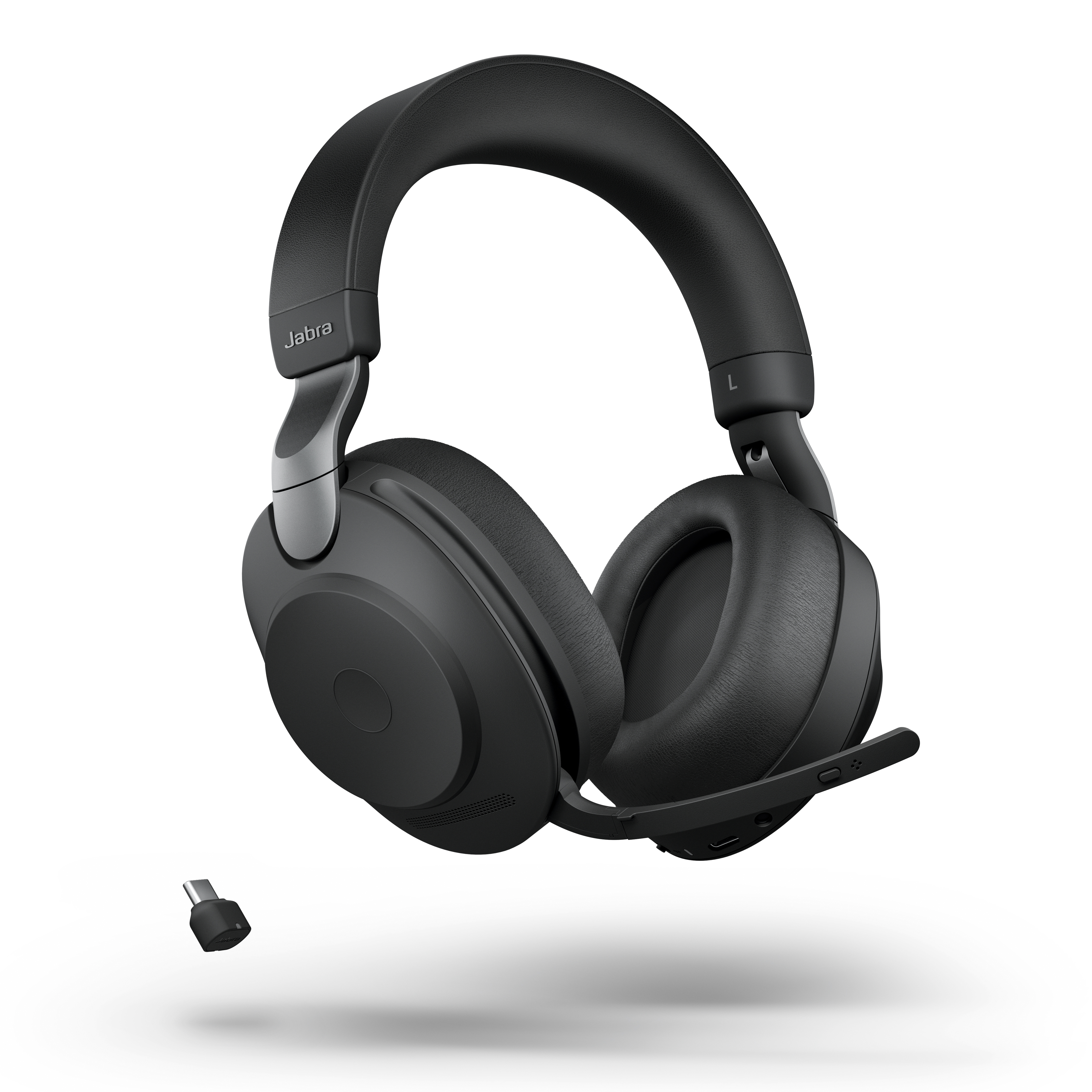 Bild von Jabra Evolve2 85 ANC kabelloses Bluetooth Headset inkl. Link 380 USB-C, schwarz, optimiert für UC