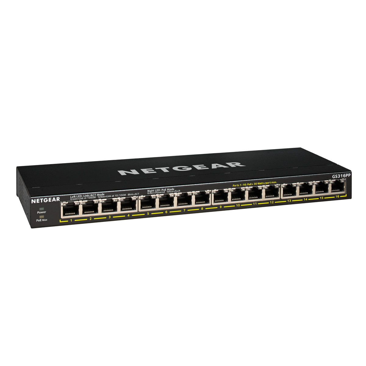 Bild von NETGEAR GS316PP SOHO Unmanaged Switch [16x Gigabit Ethernet PoE+, 183W]