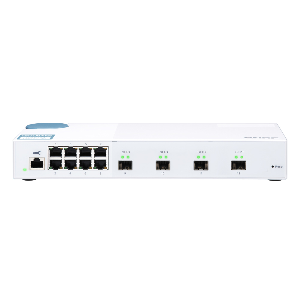 Bild von QNAP QSW-M408S Smart Managed Switch [4x 10GbE SFP+, 8x 1GbE (RJ45), Layer 2, Netzwerkmanagement]