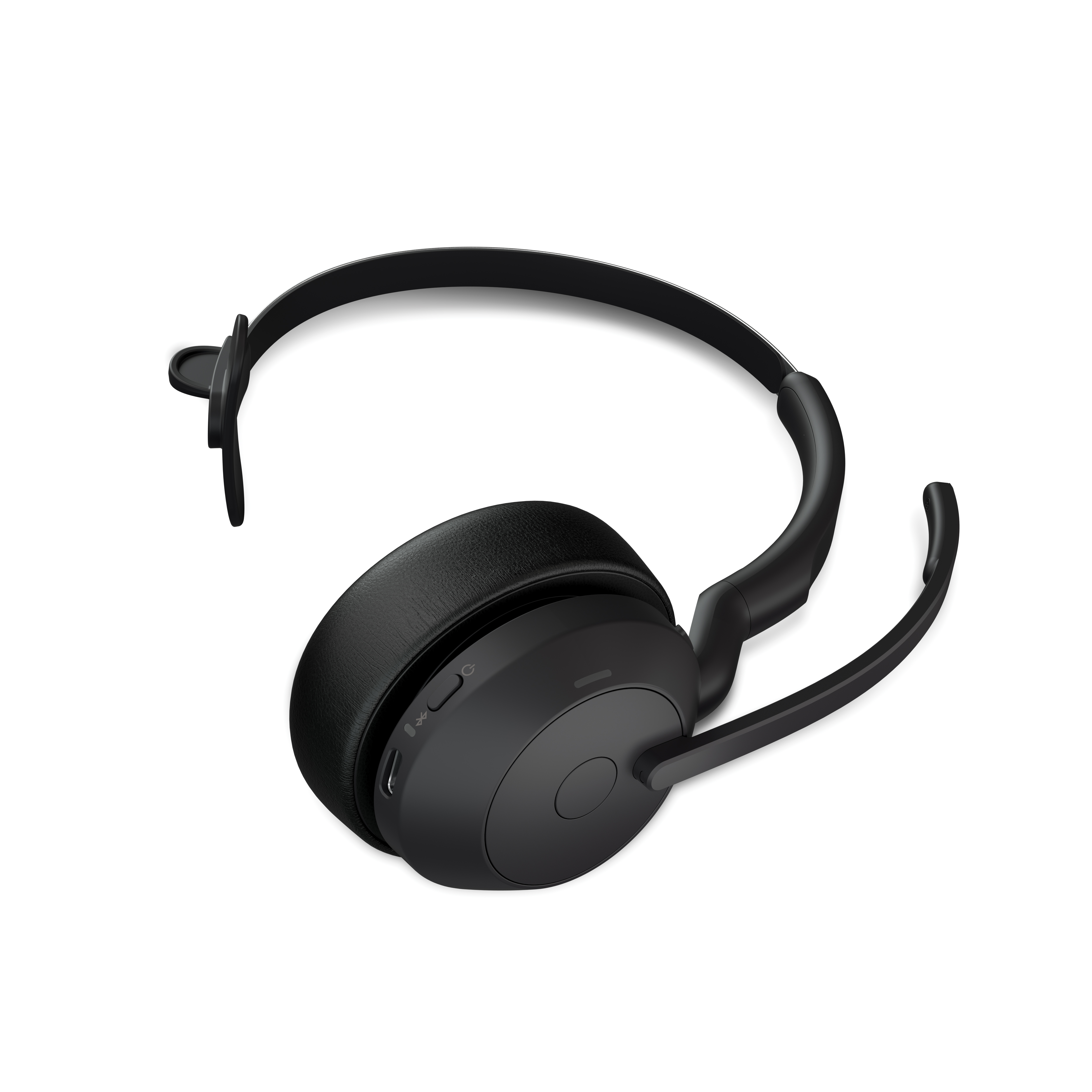 Bild von Jabra Evolve2 55, Mono-Bluetooth-Headset, 4 Mikrofone MS Teams zertifiziert, Aktive Geräuschunterdrückung (ANC), incl. Link 380 USB-A Bluetooth®-Adapt
