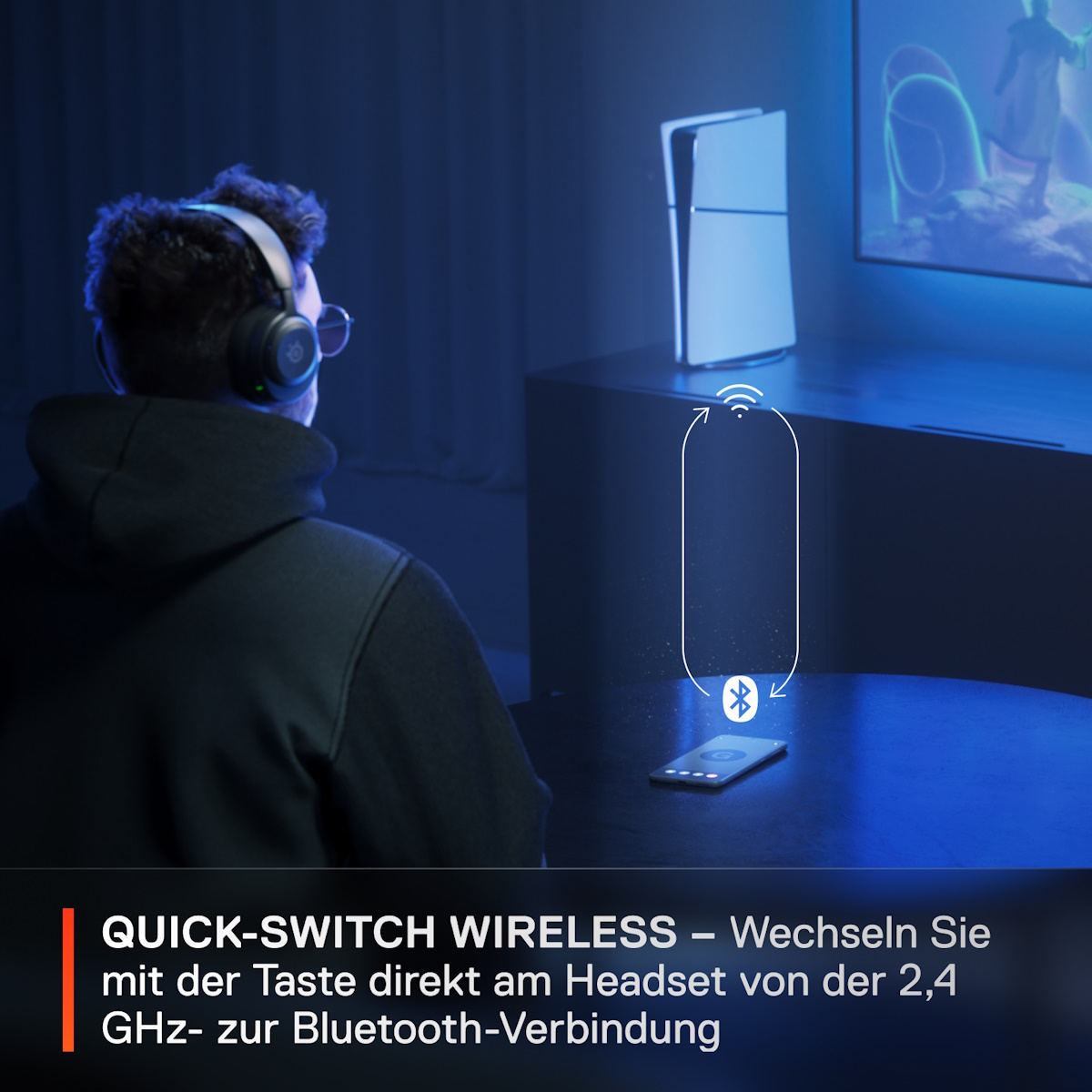 Bild von SteelSeries Arctis Nova 5 Wireless kabelloses Gaming Headset für PC, Switch, PlayStation und Mobilgeräte, ClearCast 2.X Mikrofon, 60 Stunden Akkulaufz