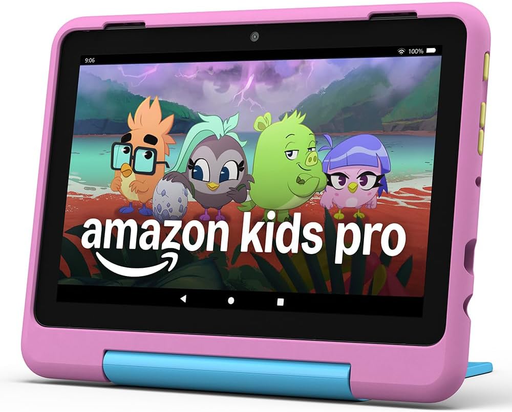 Bild von Amazon Fire HD 8 Kids Pro-Tablet (2024), Löwen-Design von 6 bis 12 Jahren, 13 Stunden Akkulaufzeit, kindgerechte Hülle,  8-Zoll-HD-Display, 32GB
