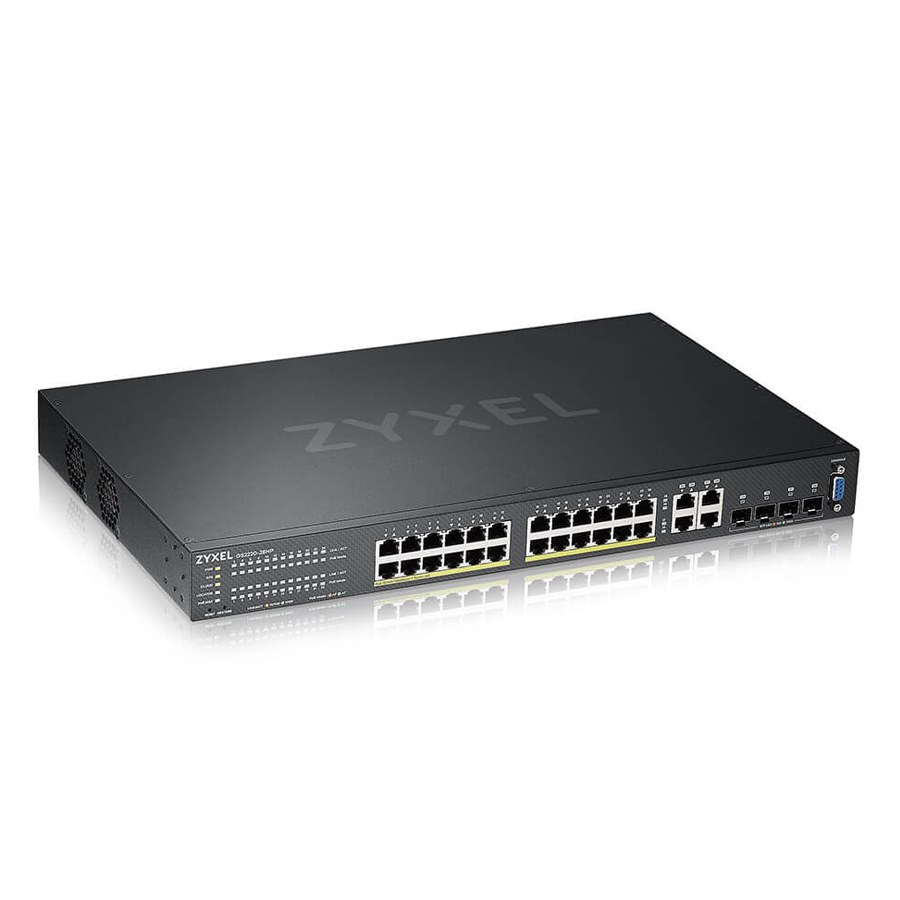 Bild von Zyxel GS2220-28HP Managed Switch 24x Gigabit Ethernet (PoE+, max. 375W), 4x RJ45/SFP Combo