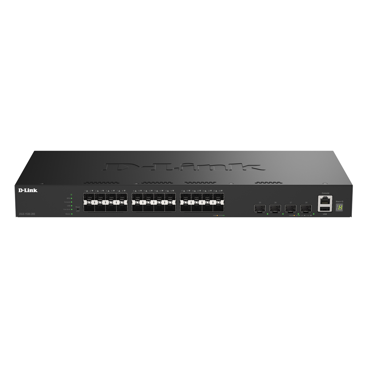 Bild von D-Link DGS-1530-28S Smart Managed Switch 24x 1G SFP, 4x 10G SFP+, 1x USB 2.0, 1x Konsolen-Port