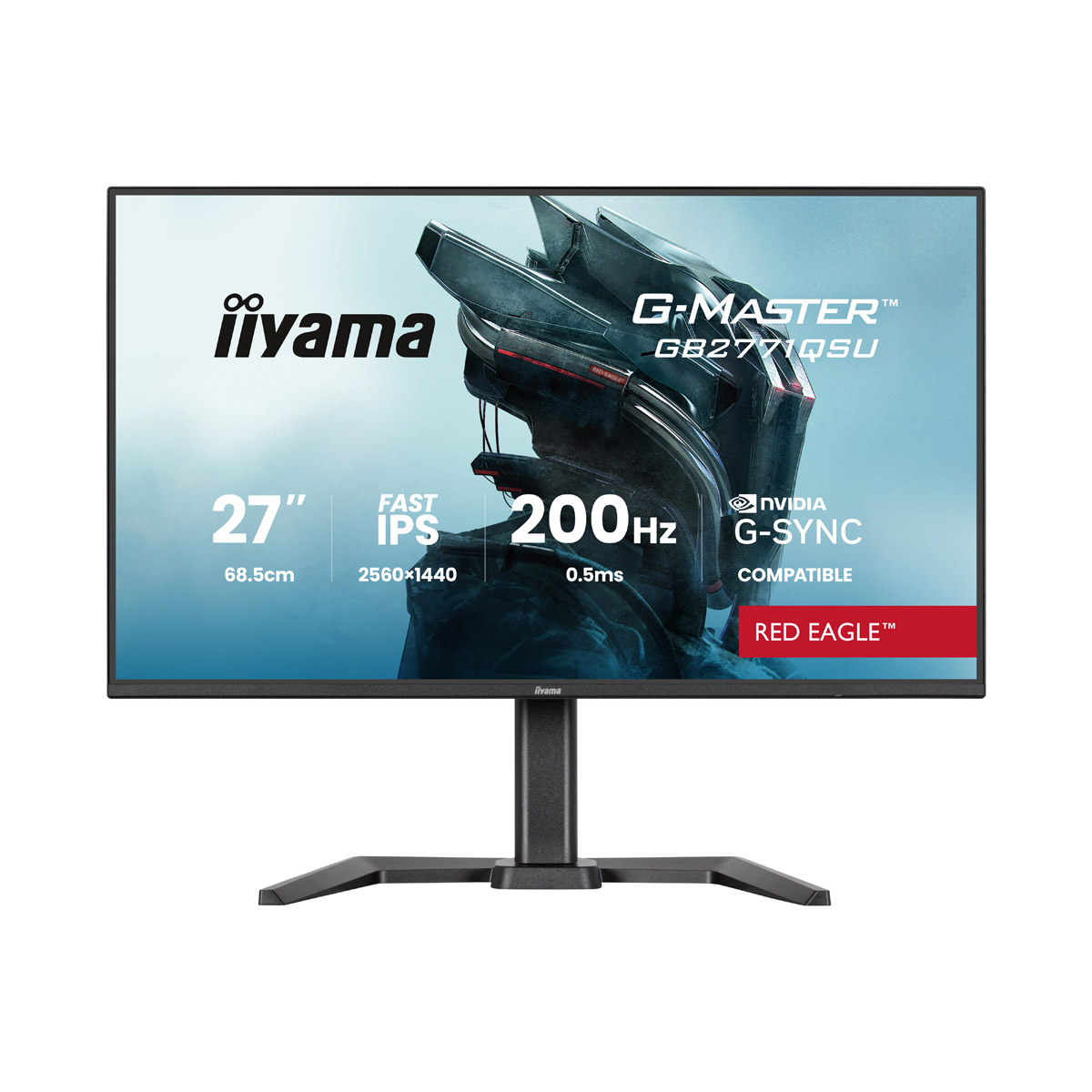 Bild von Iiyama GB2771QSU-B1 Gaming Monitor 27? QHD IPS, 200 Hz, 0.5 ms MPRT, USB-Hub, USB-C, G-Sync kompatibel