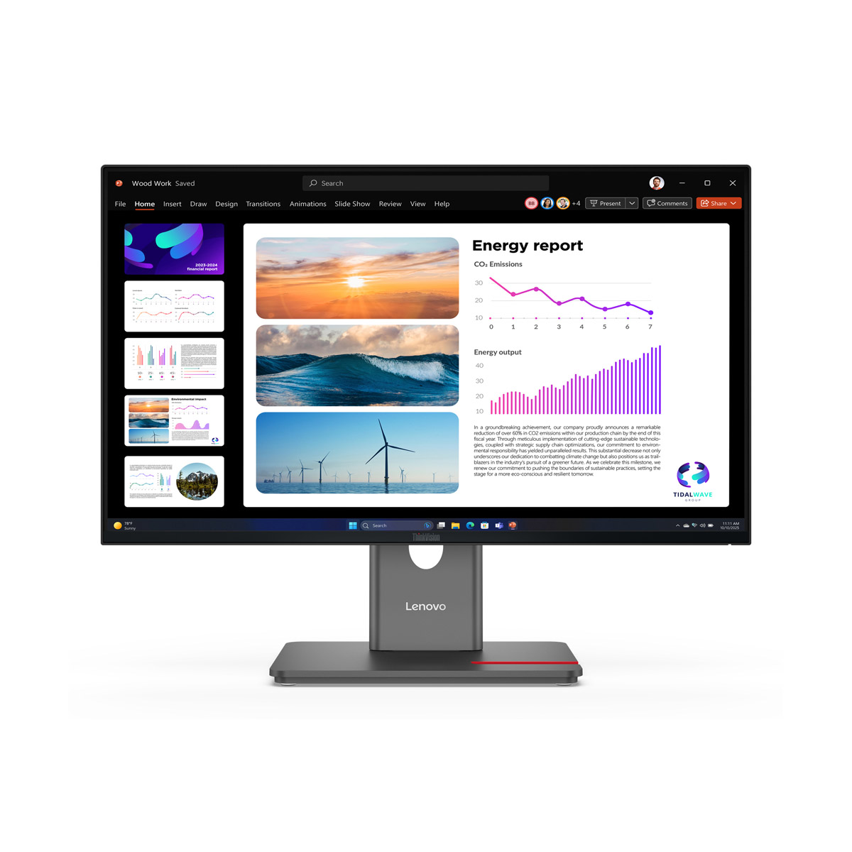 Bild von Lenovo ThinkVision P24Q-40 23.8" QHD IPS, 120HZ, 6ms, HDMI, DisplayPort, USB-C (PD 15W)