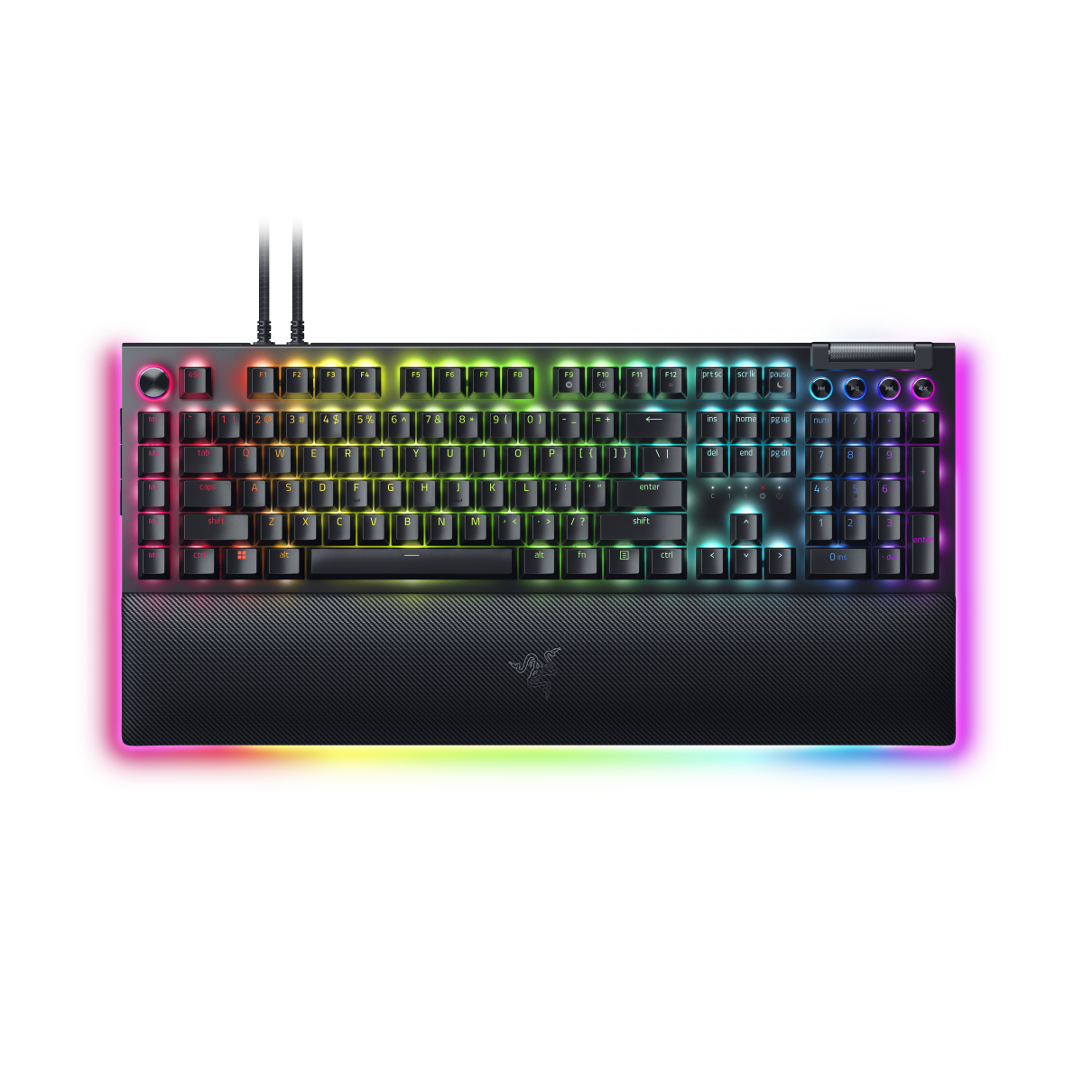 Bild von Razer BlackWidow V4 Pro Gaming Tastatur (grüne Switches) - Gaming Tastatur mit Razer Green Switches, multifunktionalen Tasten, Armauflage