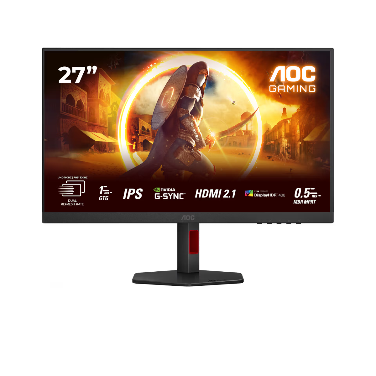 Bild von AOC U27G4R 27 Zoll - Dual-Frame Gaming Monitor Fast IPS Panel, UHD 160Hz/ FHD 320 Hz, 1 ms, HDR400, HDMI, DP
